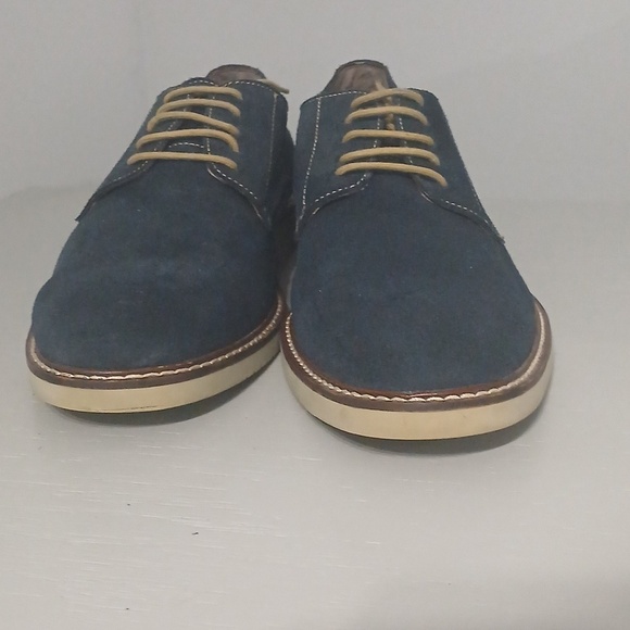 Banana Republic Men\'s Navy Suede Derby Shoes, leather upper,  pre-owned sz 9.5 main image 5